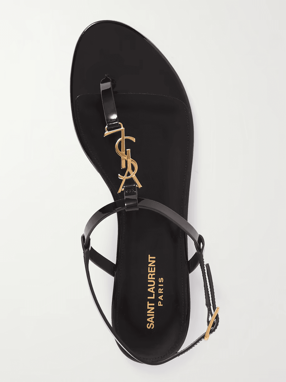 YSL Cassandra Flat Sandals