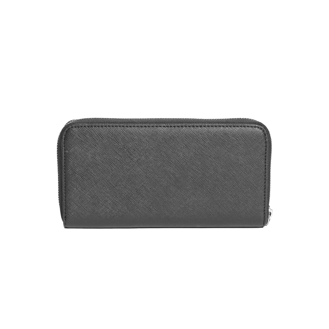 Guess : Black Saffiano Zip-around Wallet